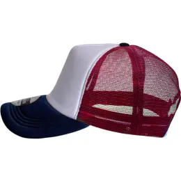 FWRD Vintage Trucker Three Tone Cap Navy-White-Burgundy Side